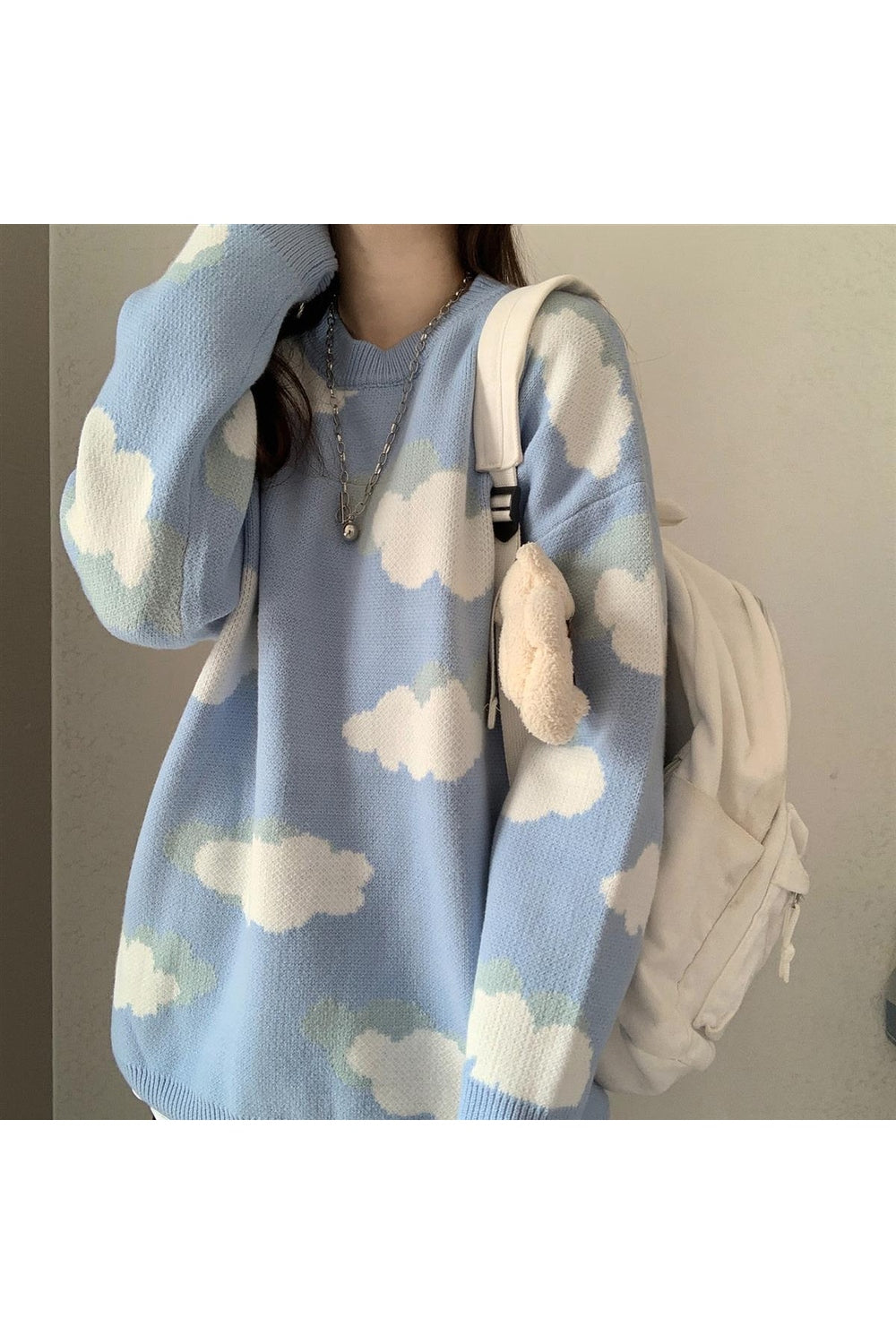 Y2k Preppy Simple Casual Sweater