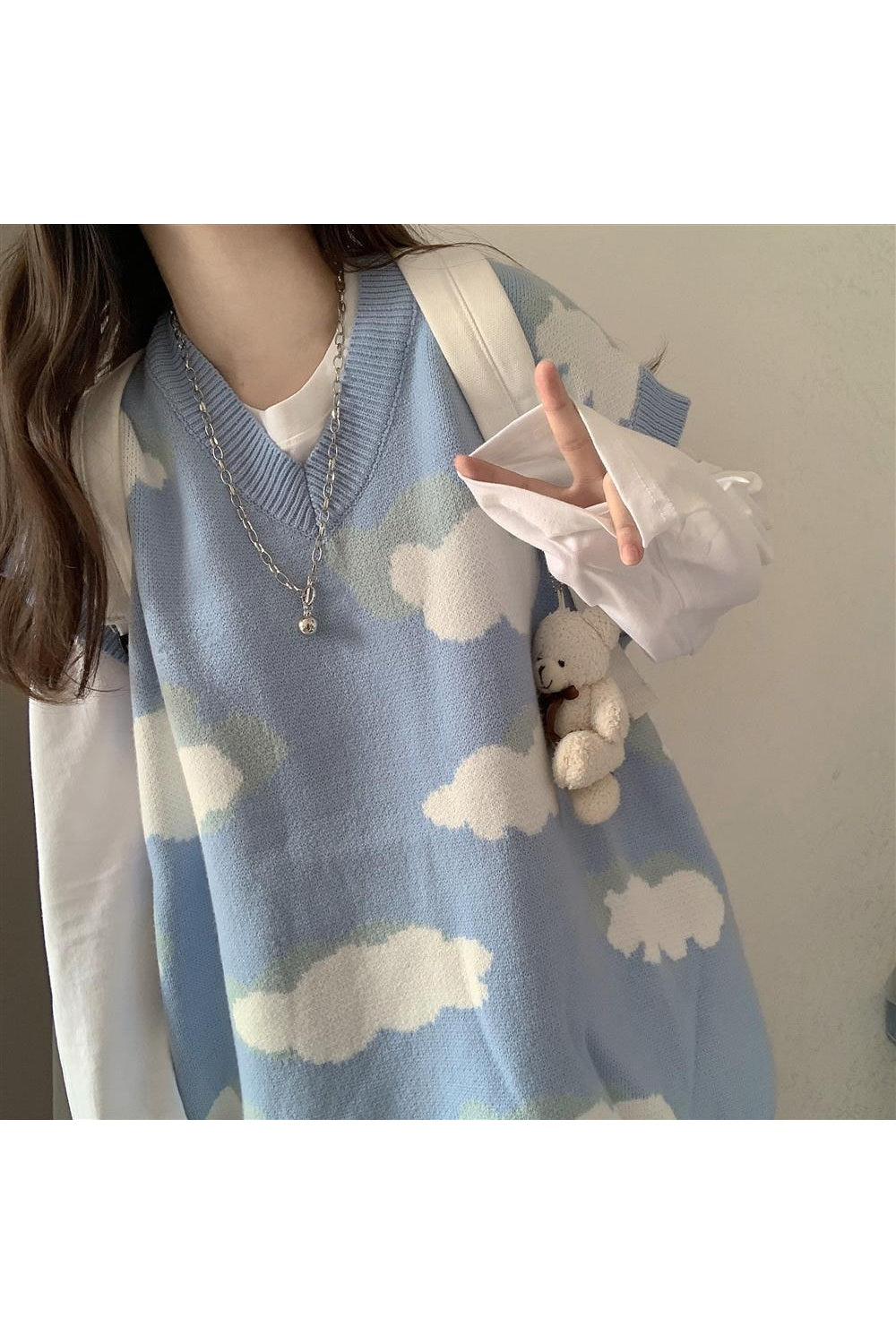 Y2k Preppy Simple Casual Sweater