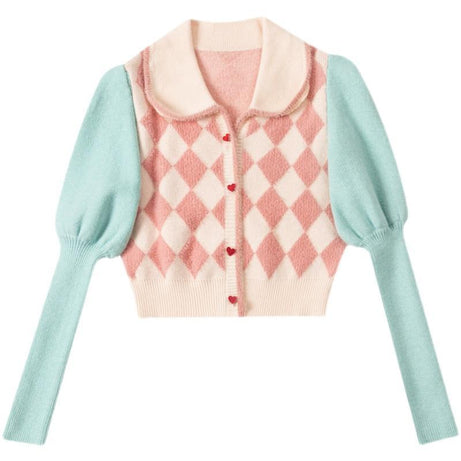 Preppy Style Crop Knit Cardigans - Cardigans