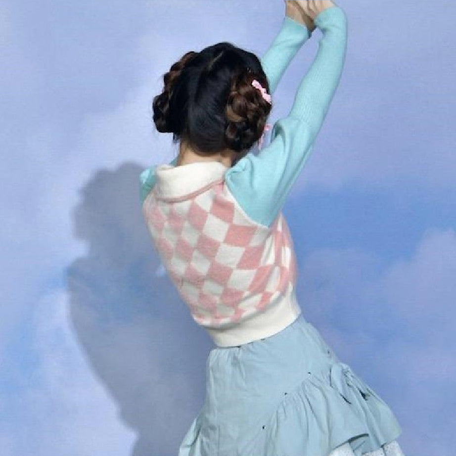 Y2k Preppy Style Crop Knit Cardigans