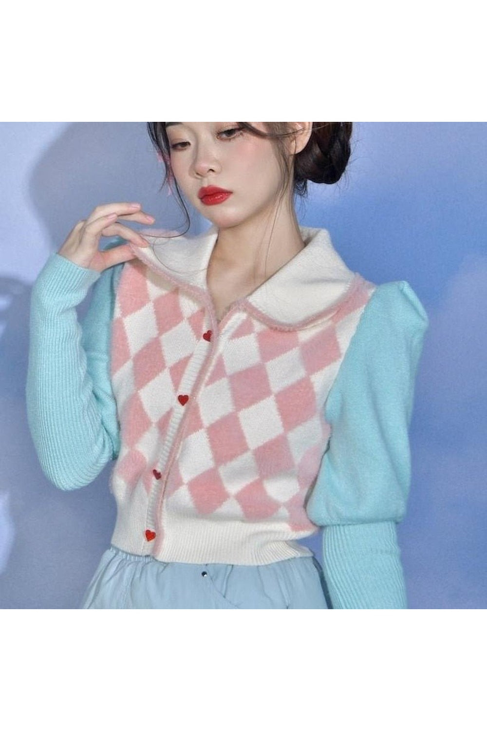 Y2k Preppy Style Crop Knit Cardigans