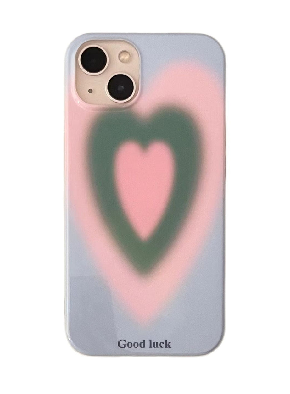 Y2k Preppy Style Gradient Heart Case for iPhone