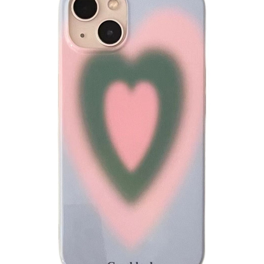 Y2k Preppy Style Gradient Heart Case for iPhone