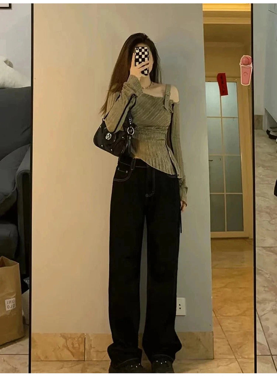 Y2k Preppy Style Knit Pullover