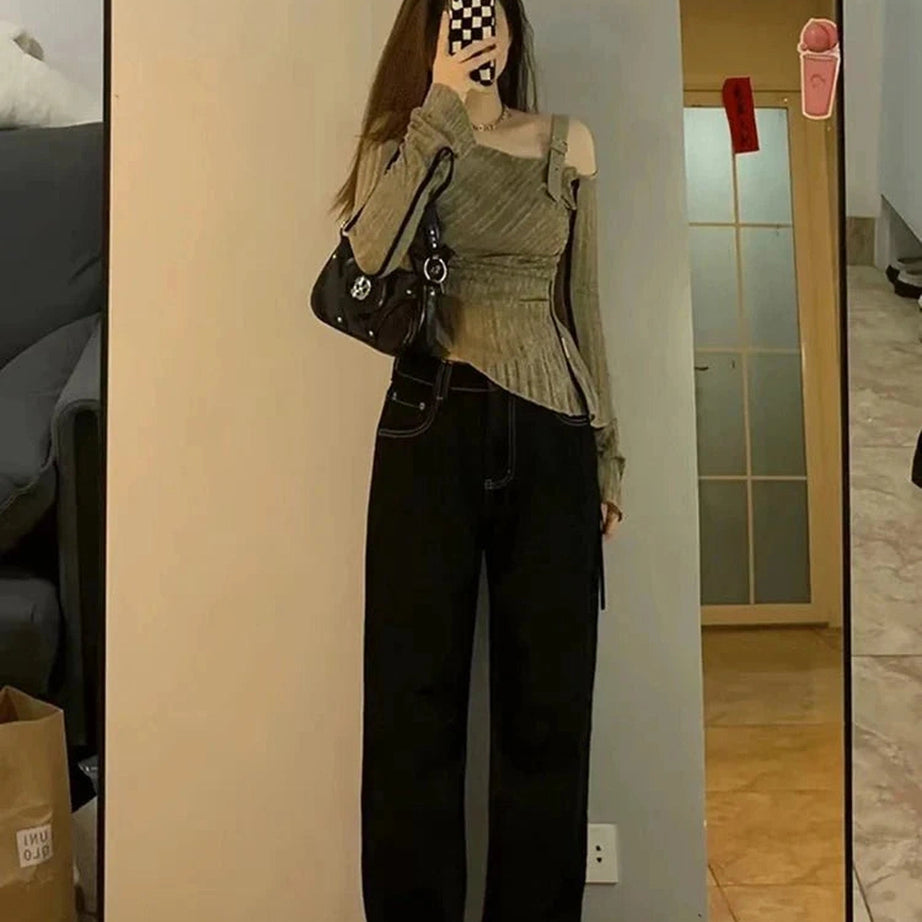 Y2k Preppy Style Knit Pullover