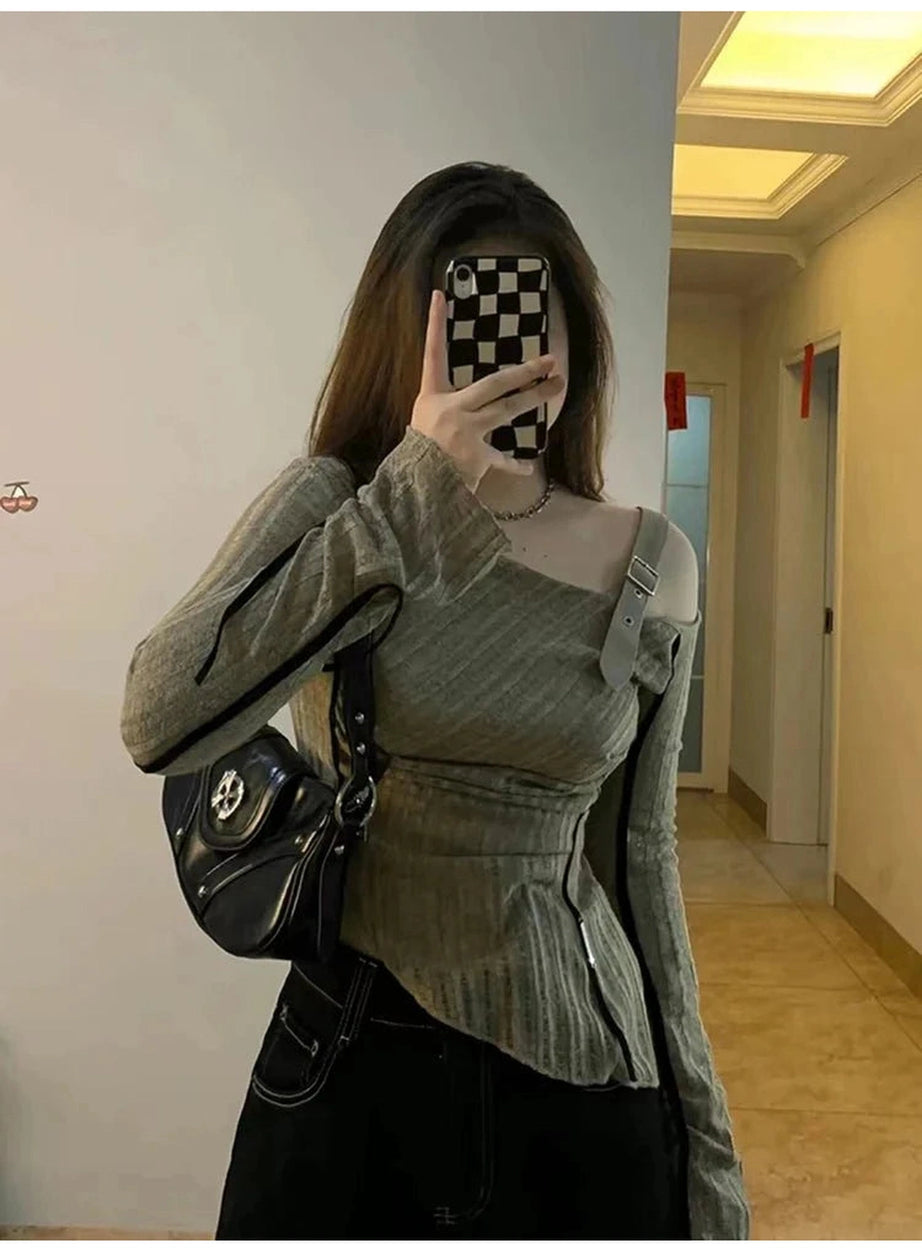 Y2k Preppy Style Knit Pullover