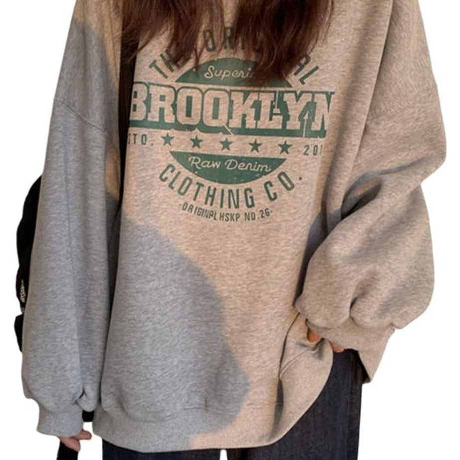 Y2k Preppy Style Loose Sweatshirt