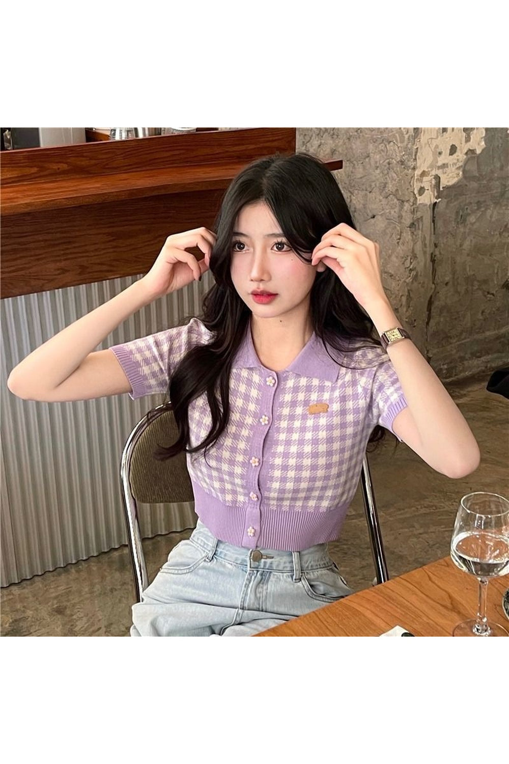 Y2k Preppy Style Plaid Crop Top