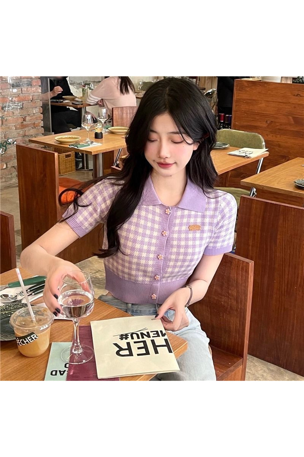 Y2k Preppy Style Plaid Crop Top