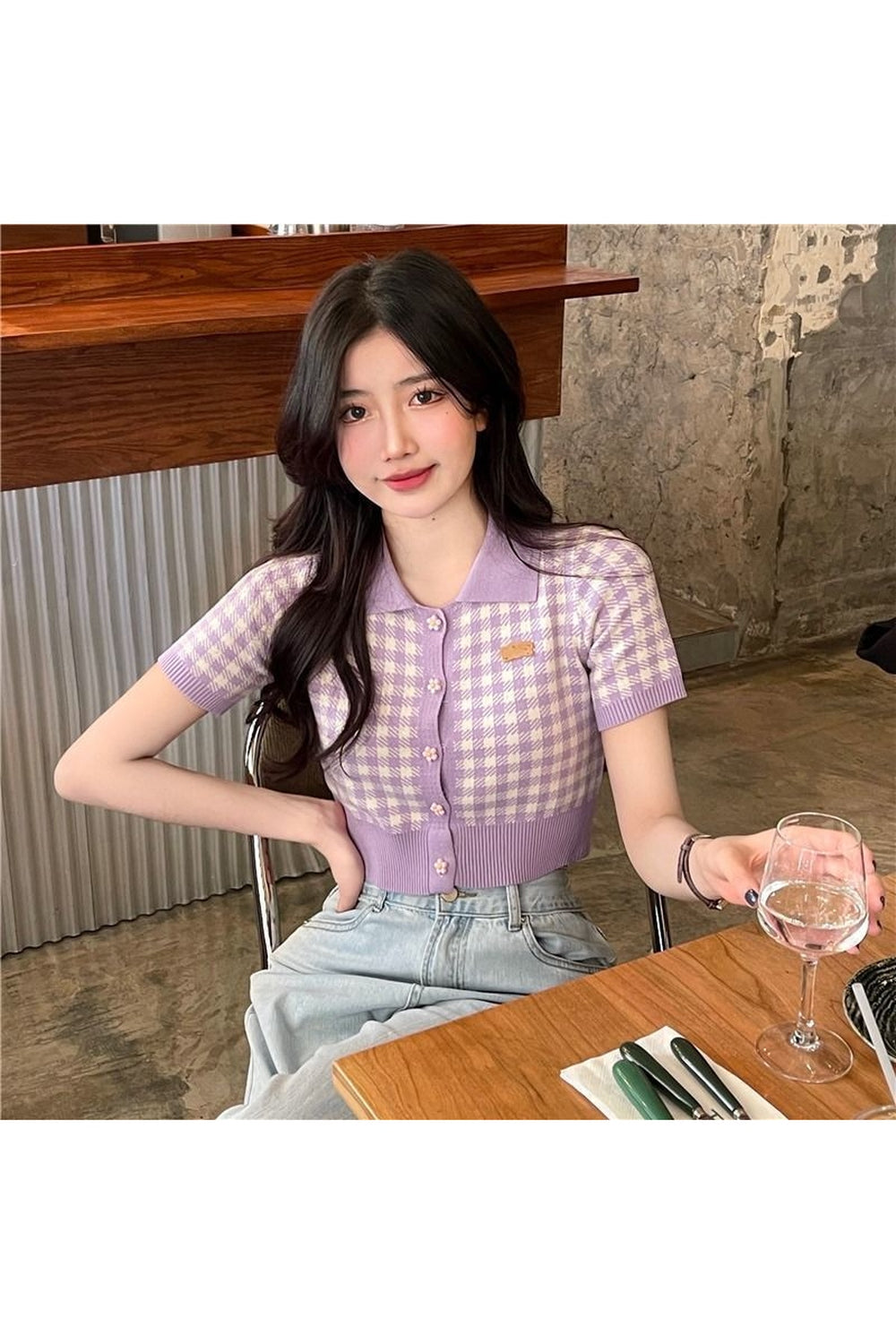 Y2k Preppy Style Plaid Crop Top