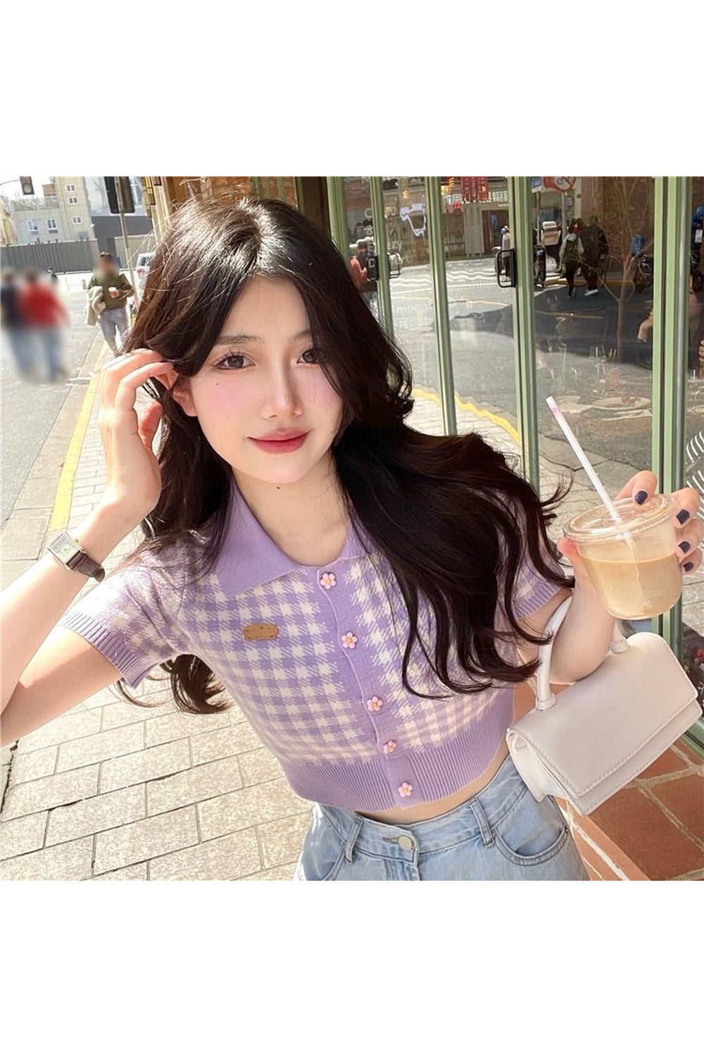 Y2k Preppy Style Plaid Crop Top