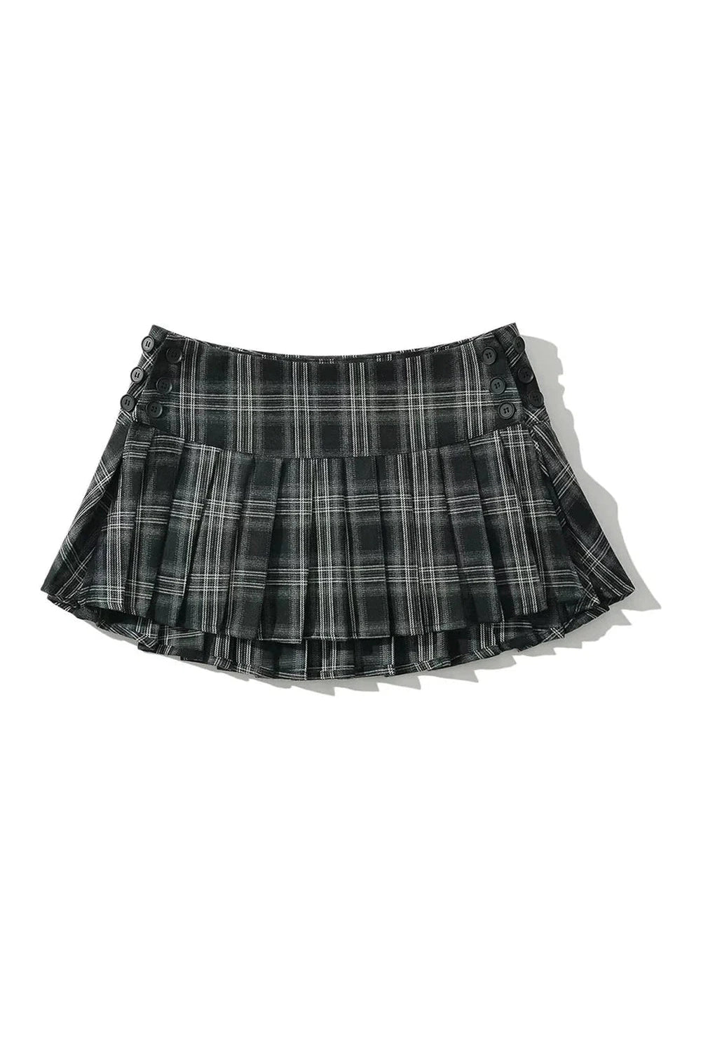 Y2k Preppy Style Plaid Pleated Mini Skirt