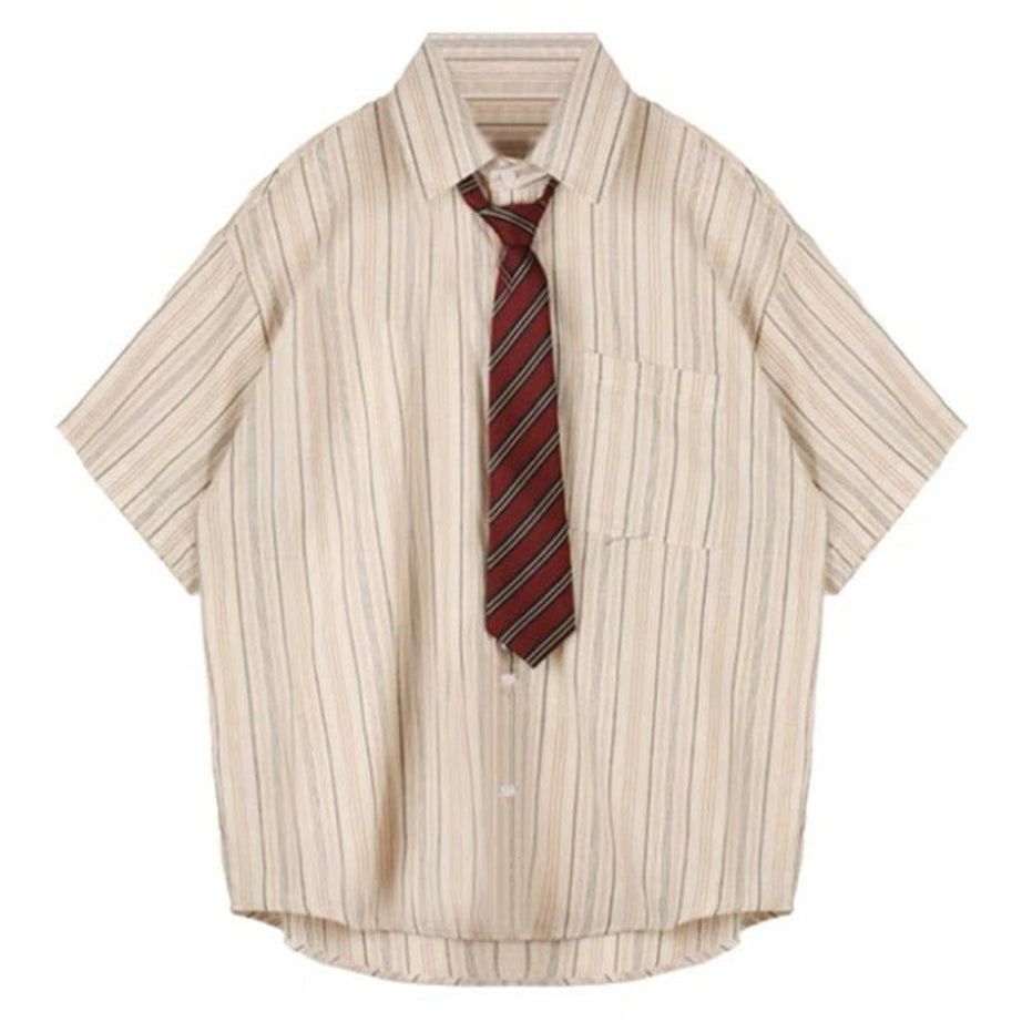 Y2k Preppy Style Stripe Shirt