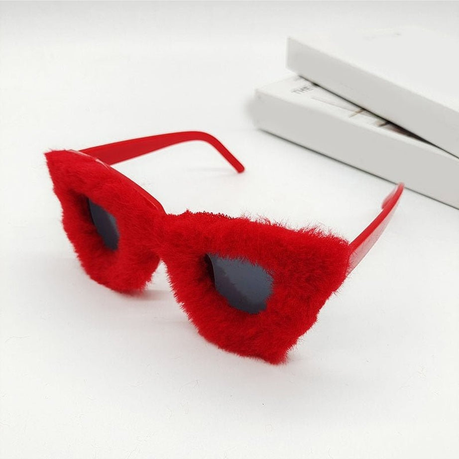 Y2k Preppy Velvet Cat Eye Sunglasses