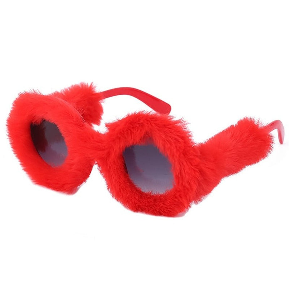 Y2k Preppy Velvet Cat Eye Sunglasses