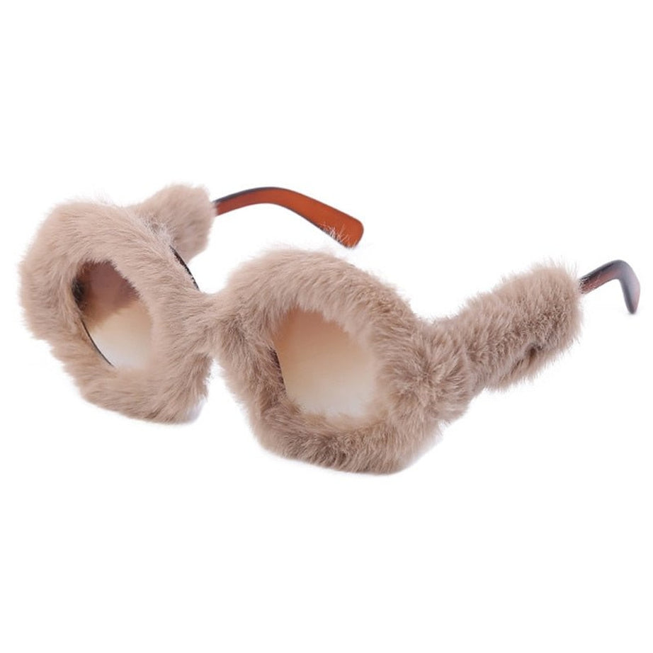 Y2k Preppy Velvet Cat Eye Sunglasses