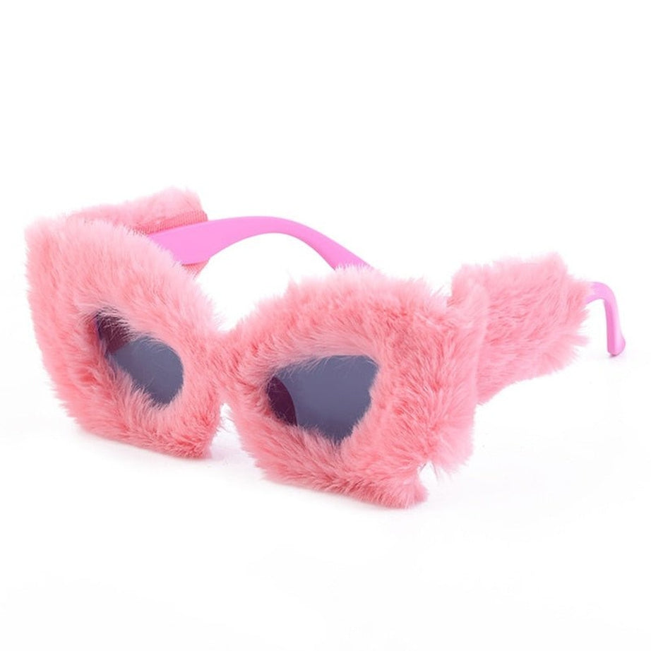Y2k Preppy Velvet Cat Eye Sunglasses