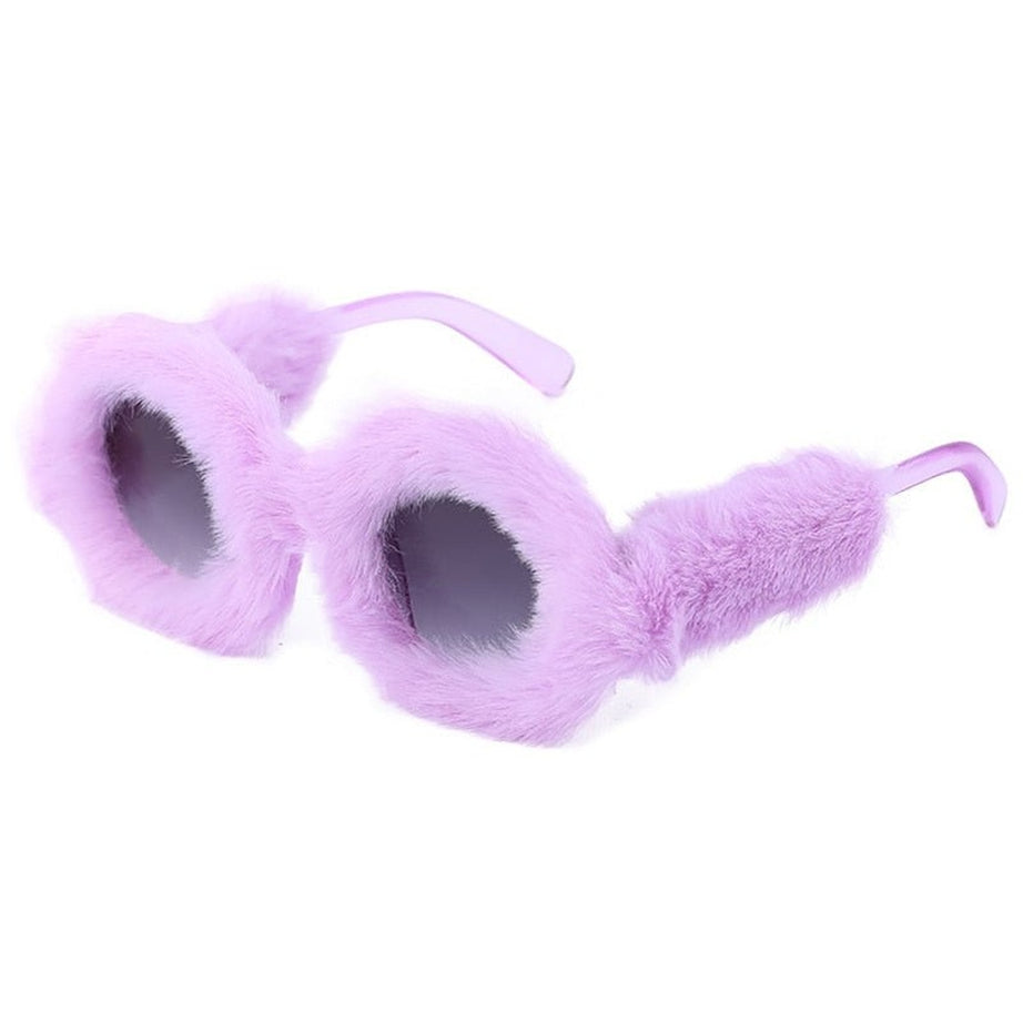 Y2k Preppy Velvet Cat Eye Sunglasses