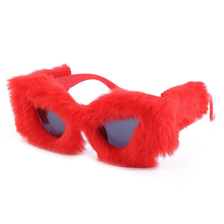 Y2k Preppy Velvet Cat Eye Sunglasses