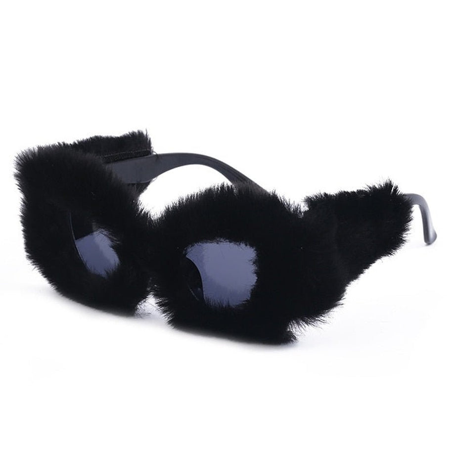 Y2k Preppy Velvet Cat Eye Sunglasses