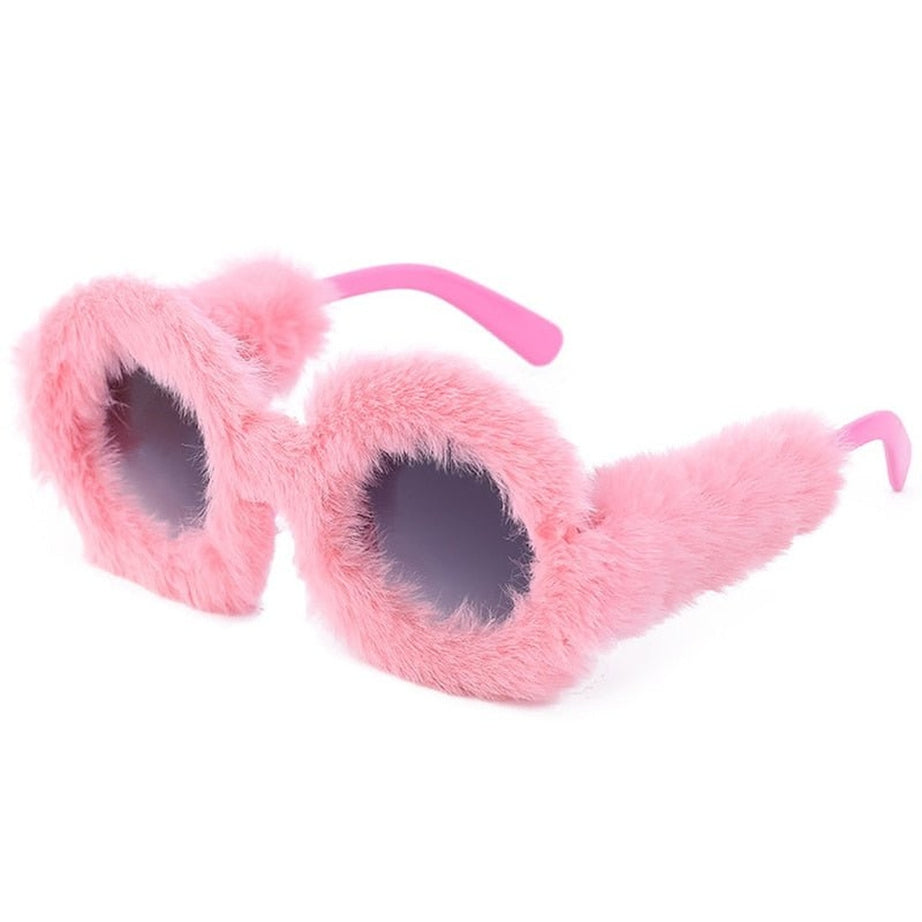 Y2k Preppy Velvet Cat Eye Sunglasses