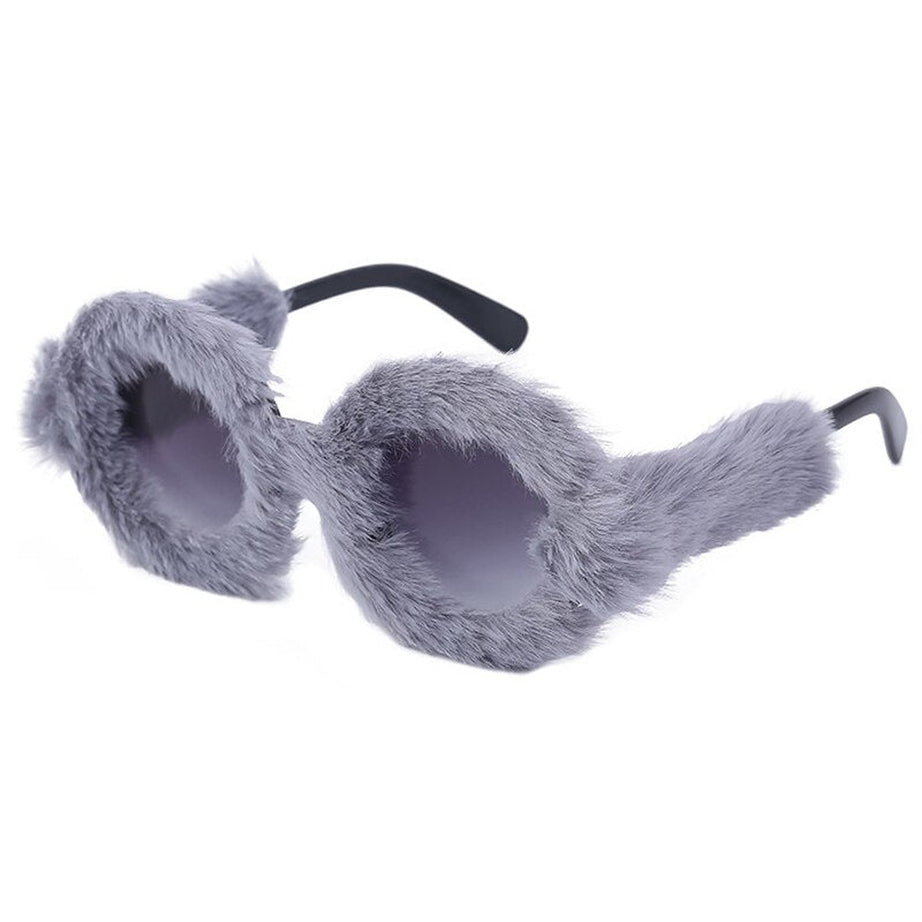 Y2k Preppy Velvet Cat Eye Sunglasses