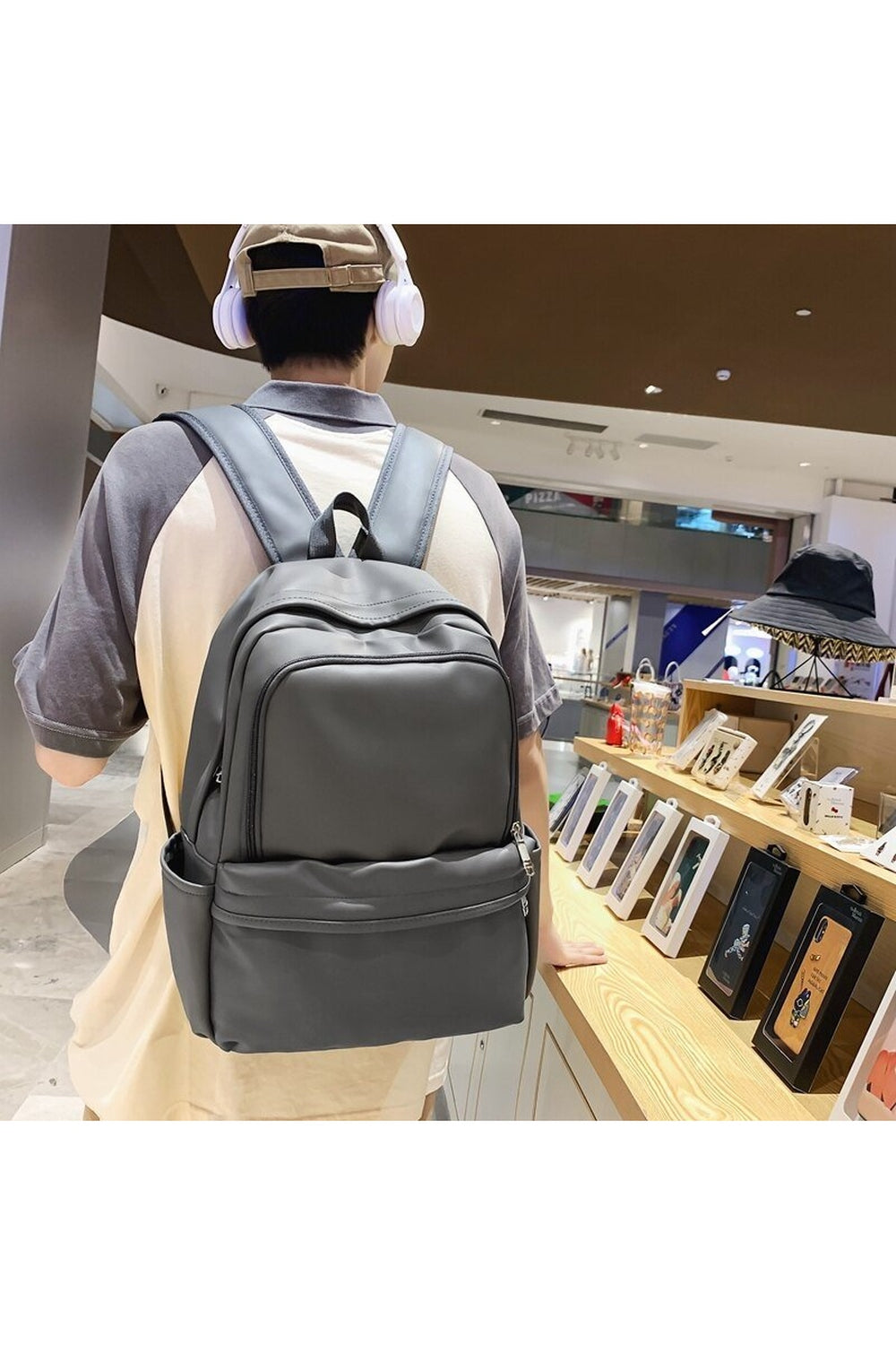 Y2k PU Leather Couple Backpack