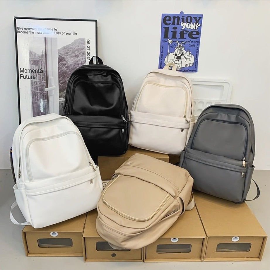 Y2k PU Leather Couple Backpack