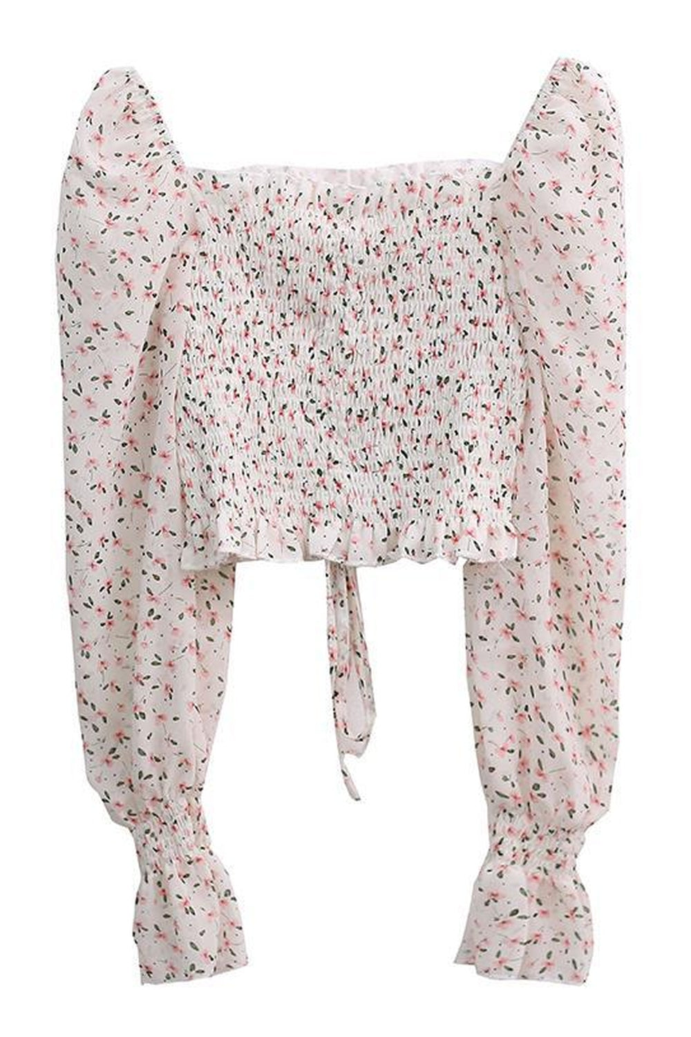 Y2k Puff Sleeve Floral Blouse