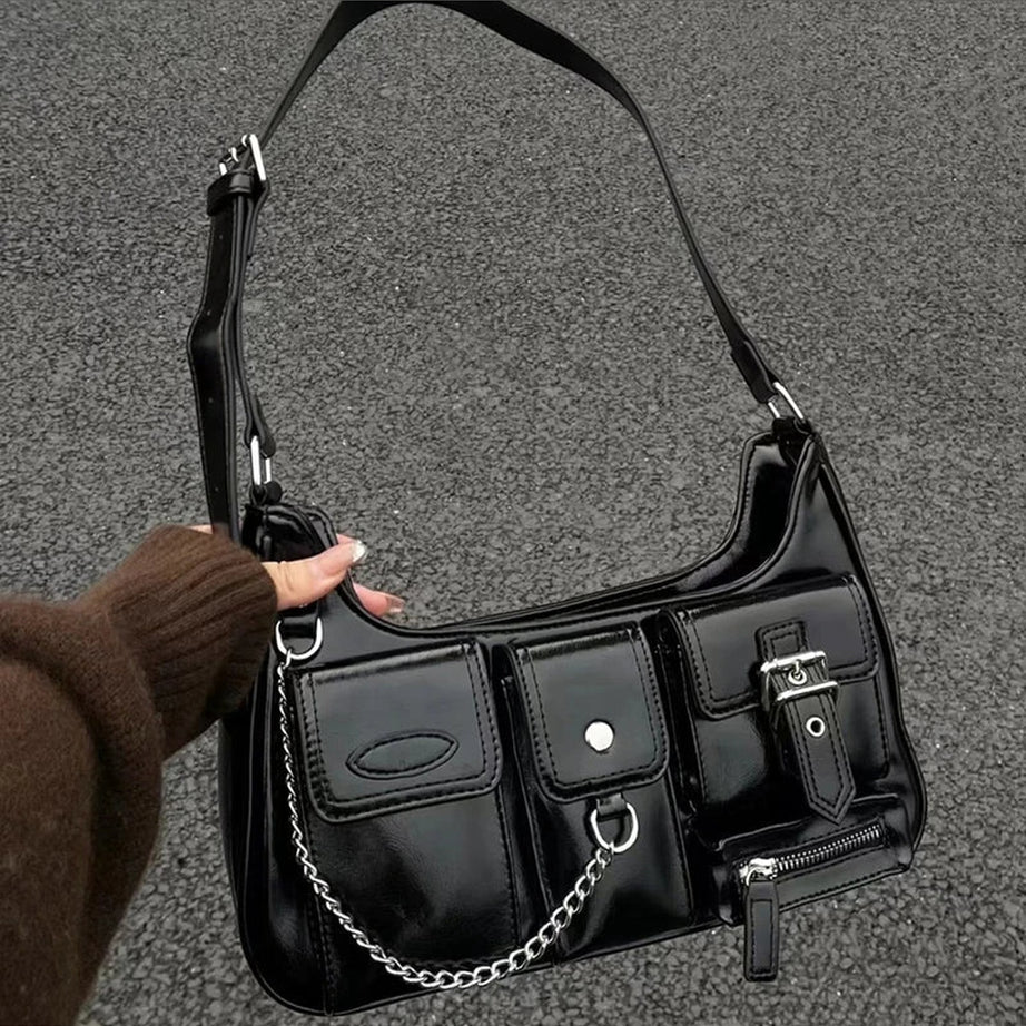 Y2k Punk Chains Shoulder Bag