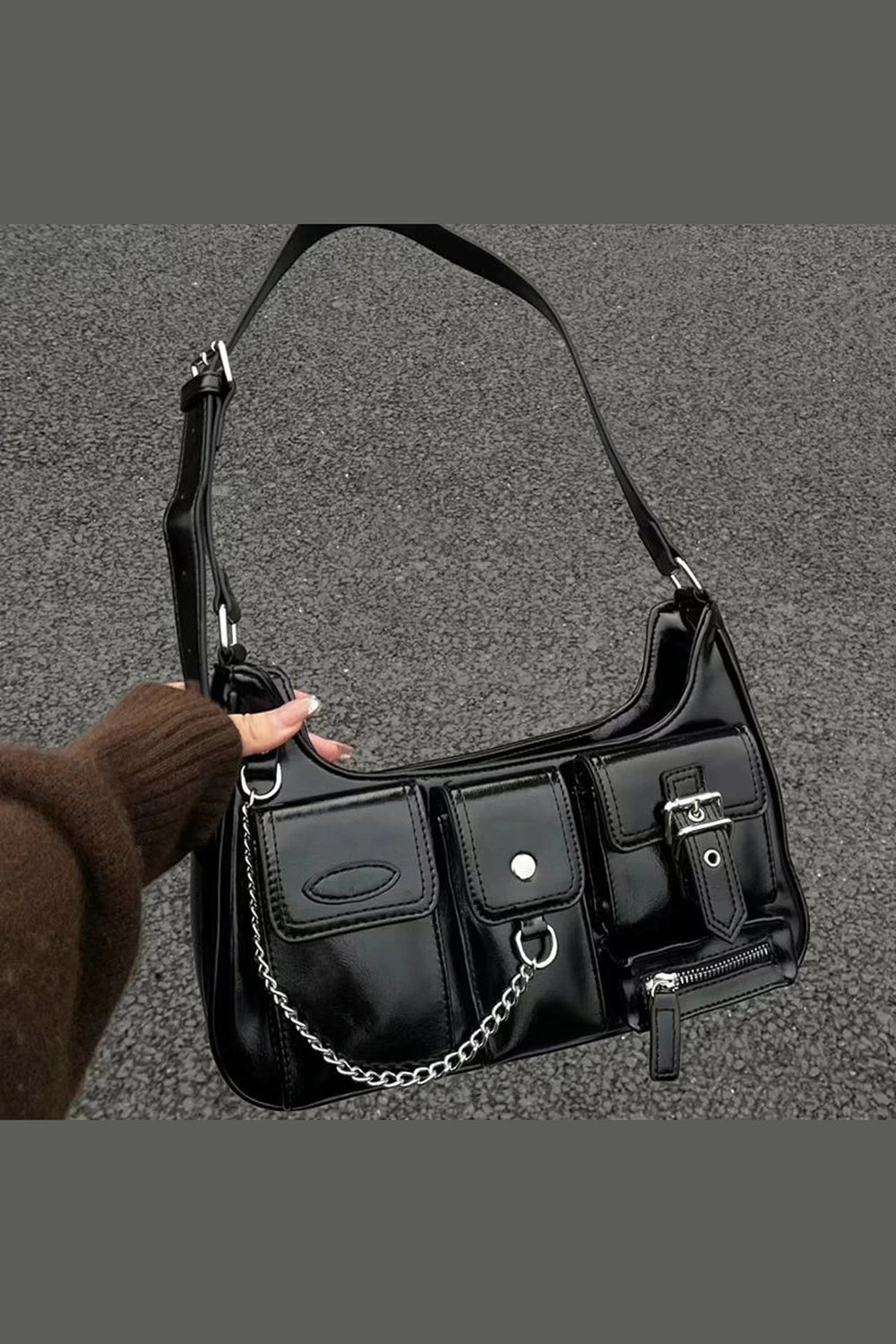 Y2k Punk Chains Shoulder Bag