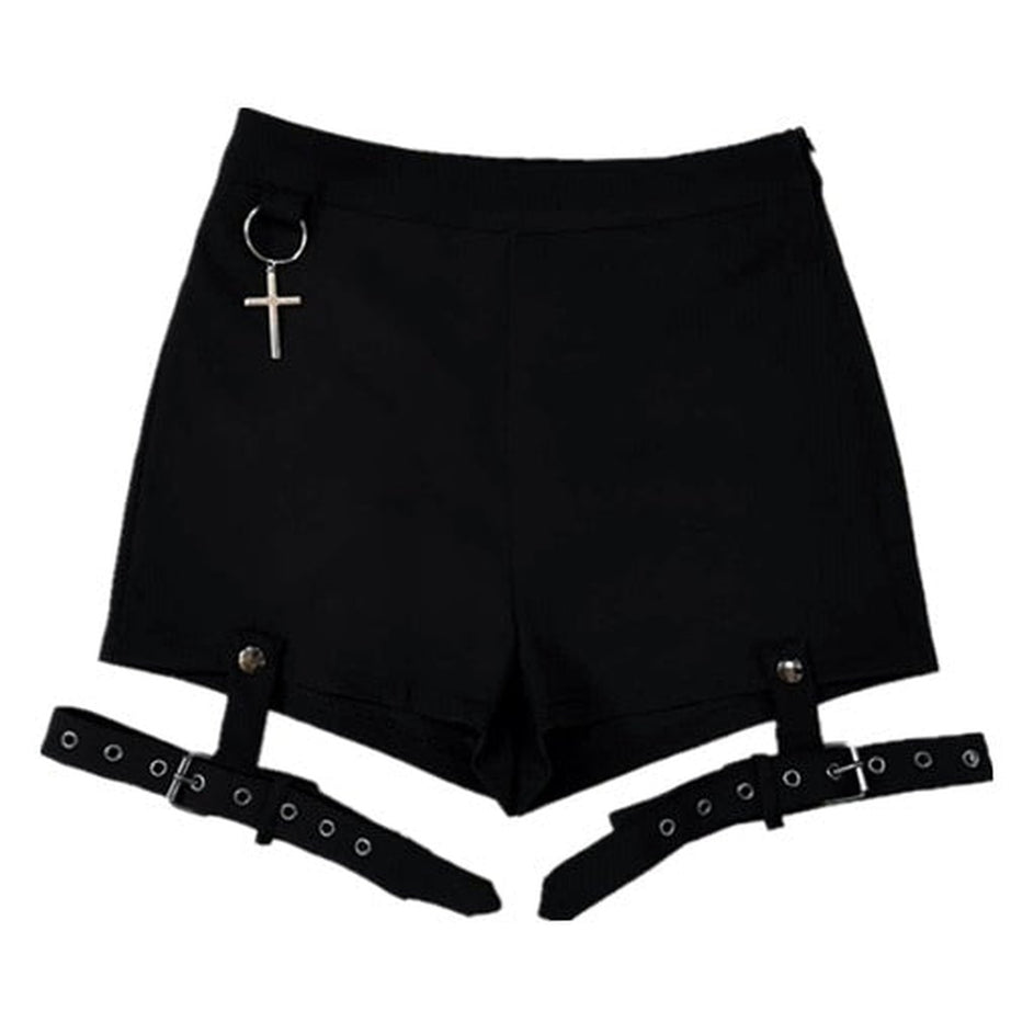 Y2k Punk & Egirl Cross Ring Shorts