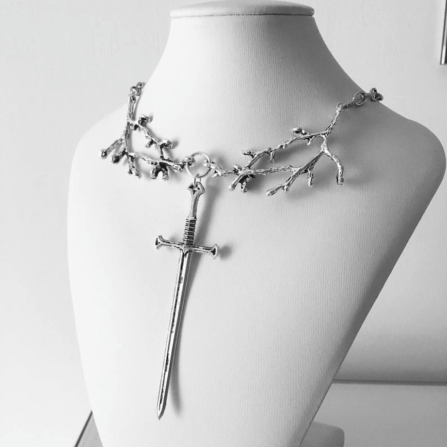 Y2k Punk Fashion Viking Sword Necklace