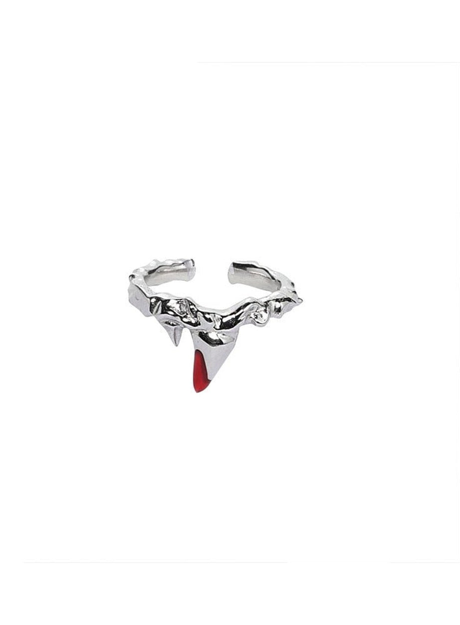 Y2k Punk Geometric Red Ring