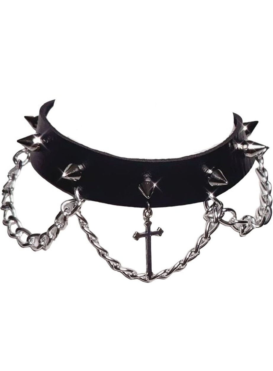 Y2k Punk Goth Cross Choker