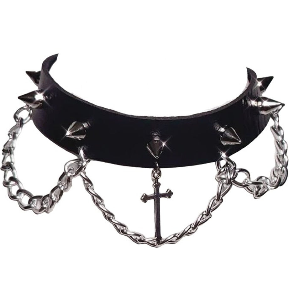 Y2k Punk Goth Cross Choker