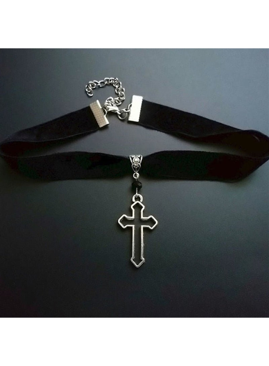 Y2k Punk Goth Cross Choker
