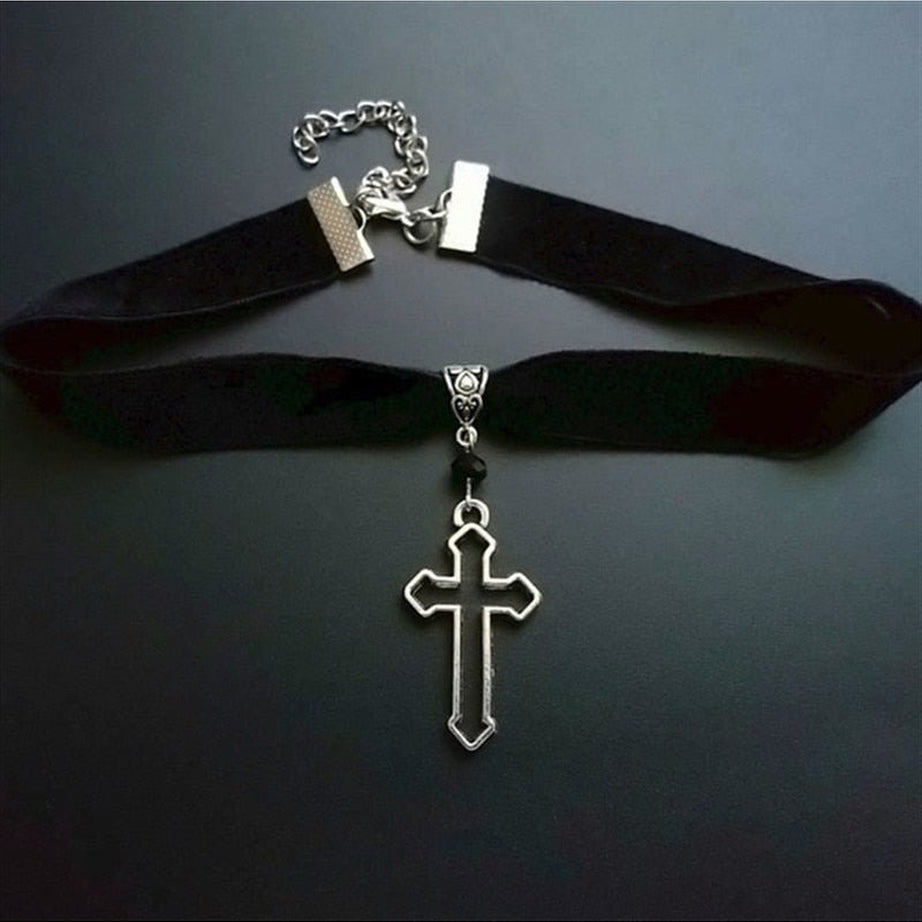 Y2k Punk Goth Cross Choker