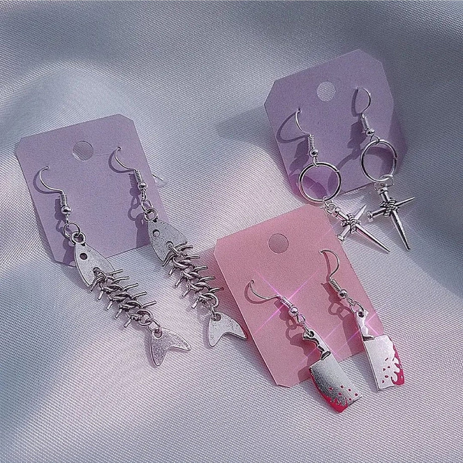 Y2k Punk Goth Stainless Earrings