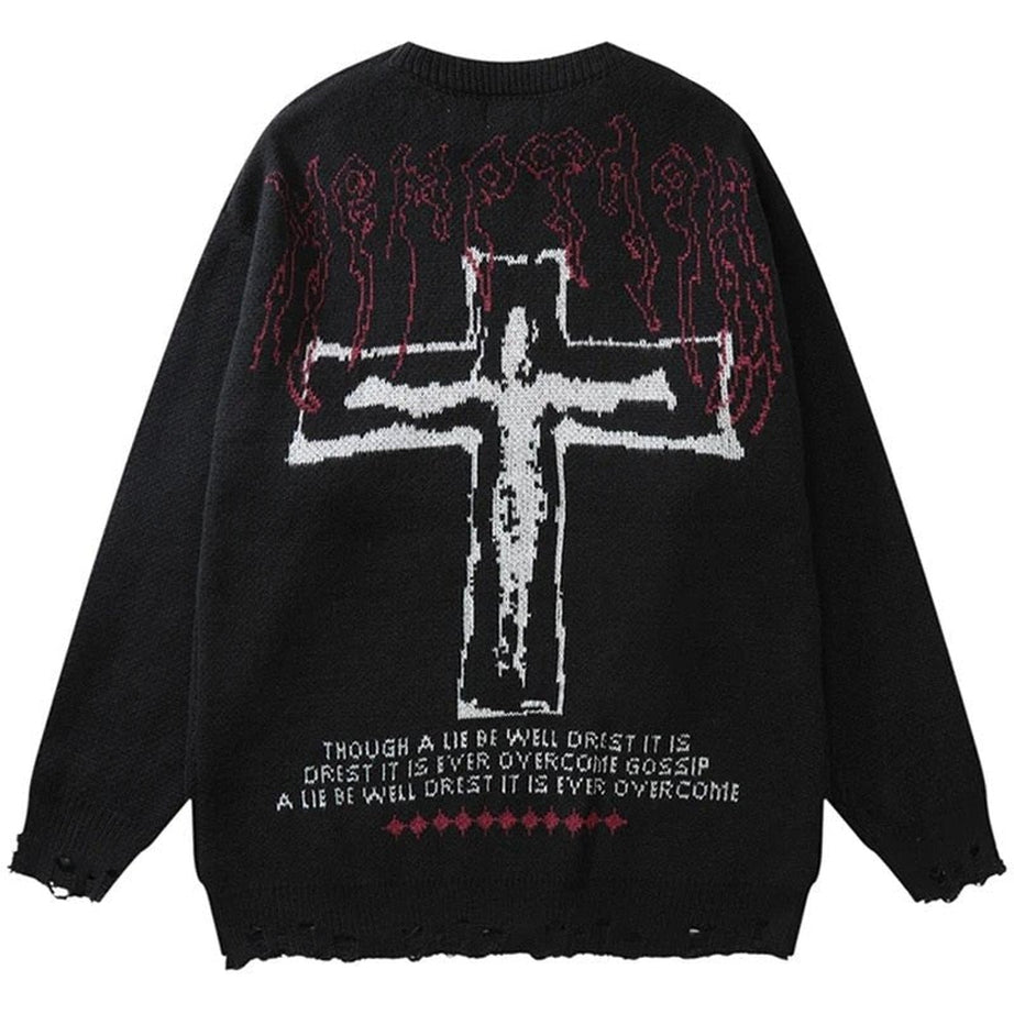 Y2k Punk Gothic Knit Pullover