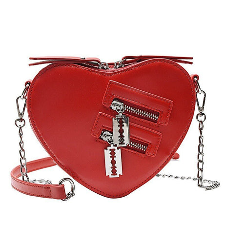 Punk Heart Blade Zipper Chain Bag - Bags