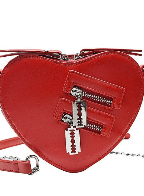Punk Heart Blade Zipper Chain Bag - Bags