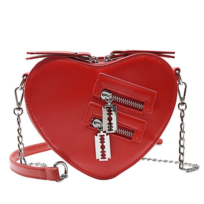 Punk Heart Blade Zipper Chain Bag - Bags