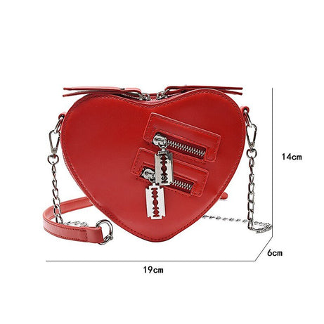 Punk Heart Blade Zipper Chain Bag - Bags