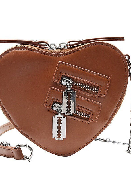 Punk Heart Blade Zipper Chain Bag - Bags
