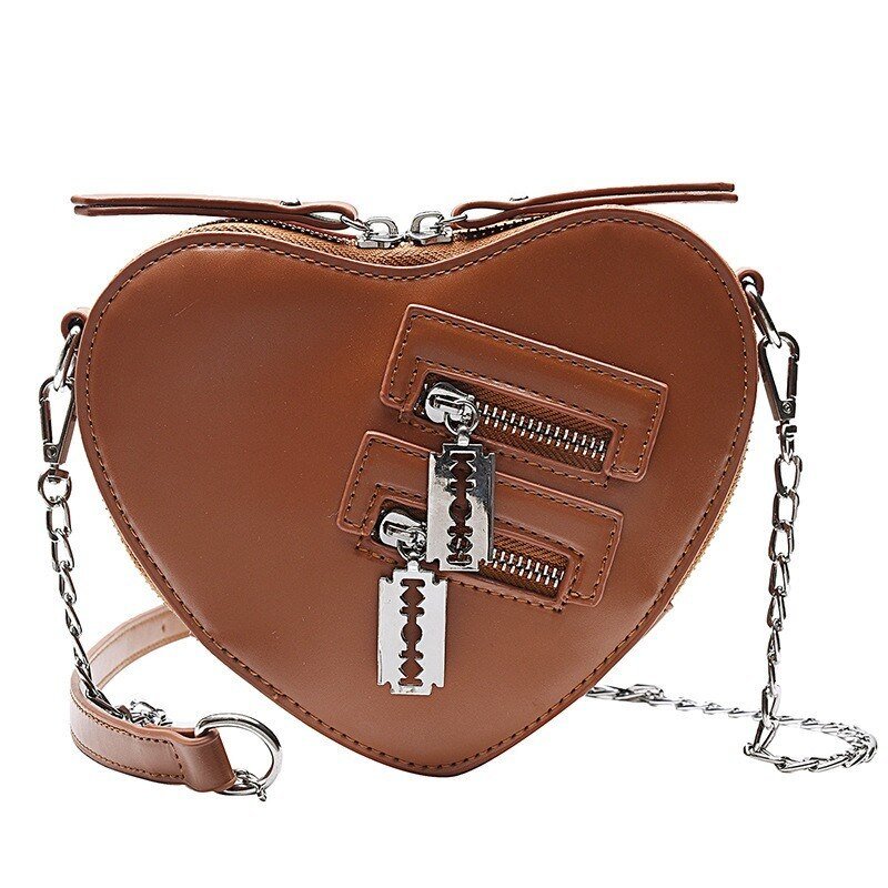 Punk Heart Blade Zipper Chain Bag - Bags