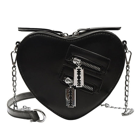 Punk Heart Blade Zipper Chain Bag - Bags