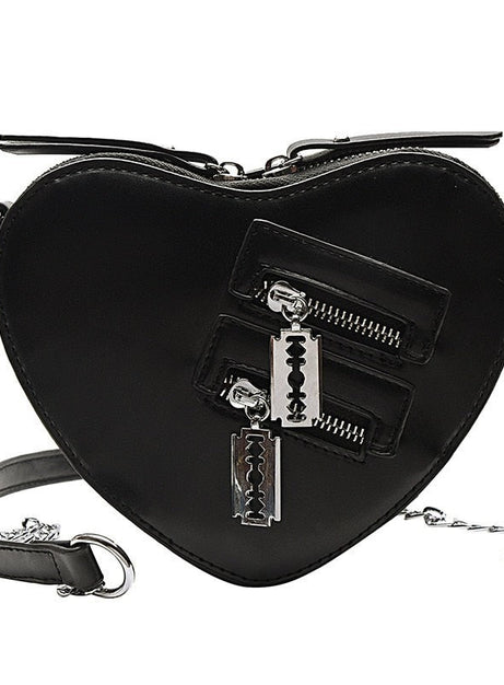 Punk Heart Blade Zipper Chain Bag - Bags
