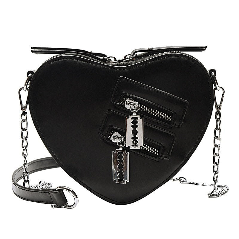 Punk Heart Blade Zipper Chain Bag - Bags