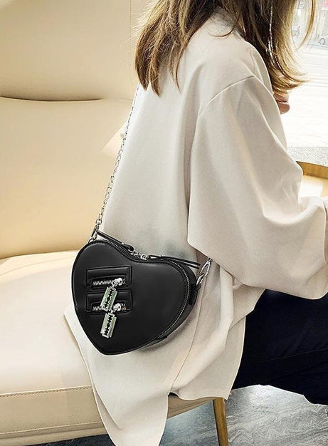 Punk Heart Blade Zipper Chain Bag - Bags